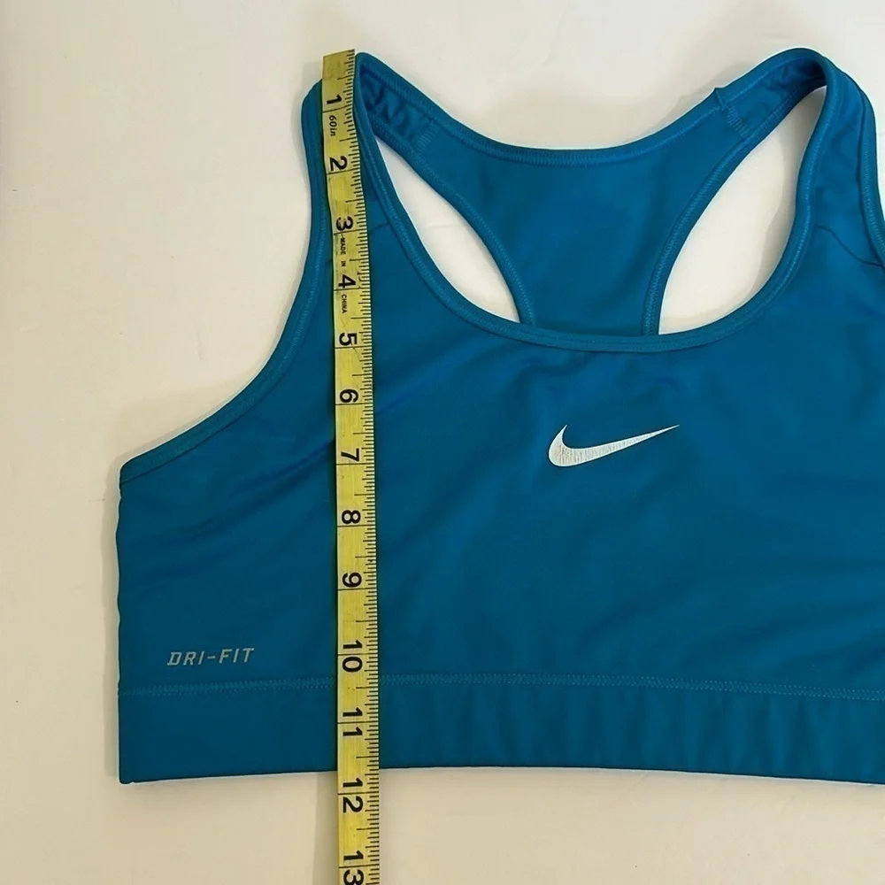 NIKE PRO MEDIUM SUPPORT BRA - GEODE TEAL/WHITE size large EUC NO TAG